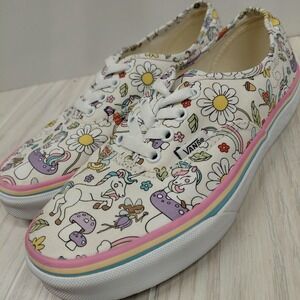 Vans Shoes Girls Size 5 Unicorn Fairy Rainbow White Canvas Fantasy Pastel Junior